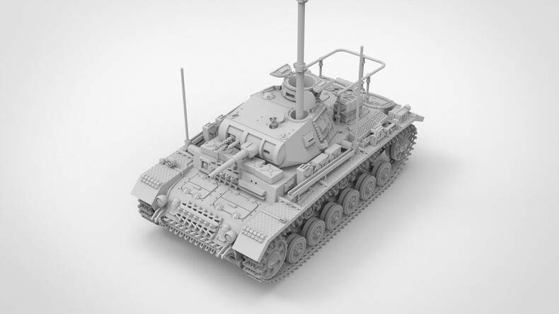 3D Printing Model 1/72 German Panzer III E-type command vehicle Model Unpainted