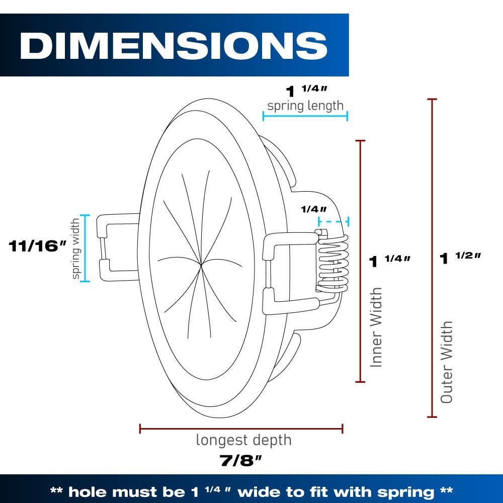 1.5" Cable Pass Through Port Spring Lock - 2 Pack -Black- Construct Pro Speedy’Z