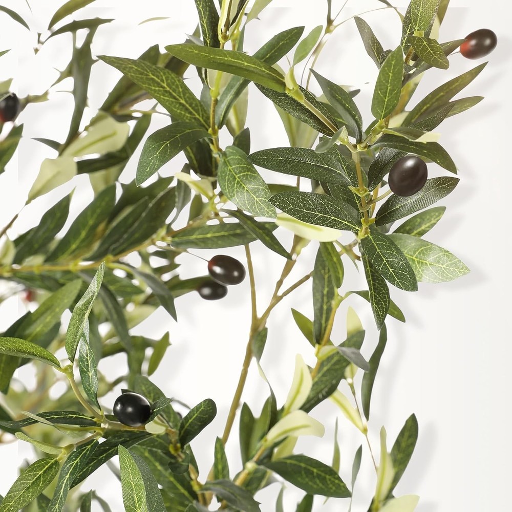 Olive Trees Artificial Indoor - Faux Olive Tree 7ft with Large Olive Branches...
