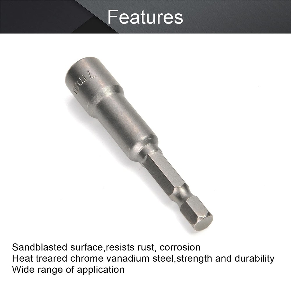 Utoolmart 1/4" Quick-Change Hex Shank 7mm Nut Setter Driver Drill 7mm, 2pcs