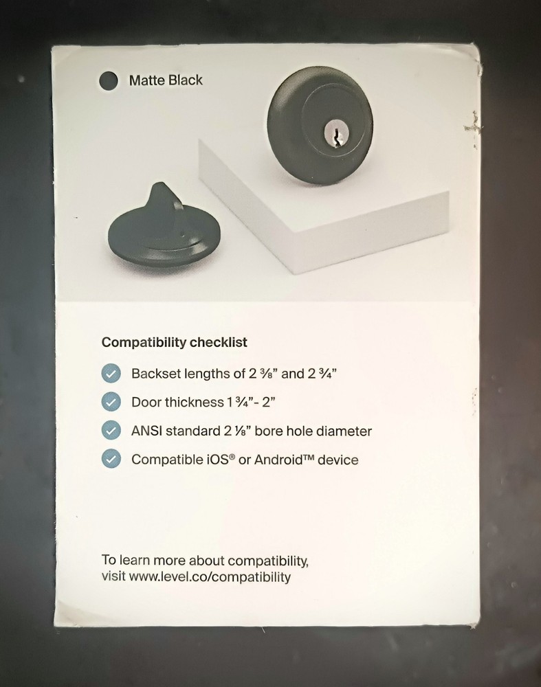 Level Lock Invisible Smart Lock Deadbolt Chrome, Alexa Ring Apple Compatible OBO