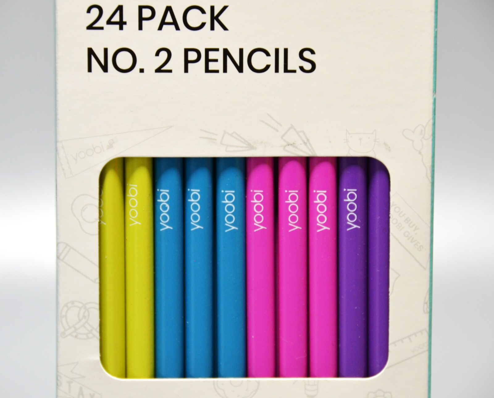 Yoobi Backpack Pencil Case Blue Abstract And 24 Pack No 2 Pencils Multicolor
