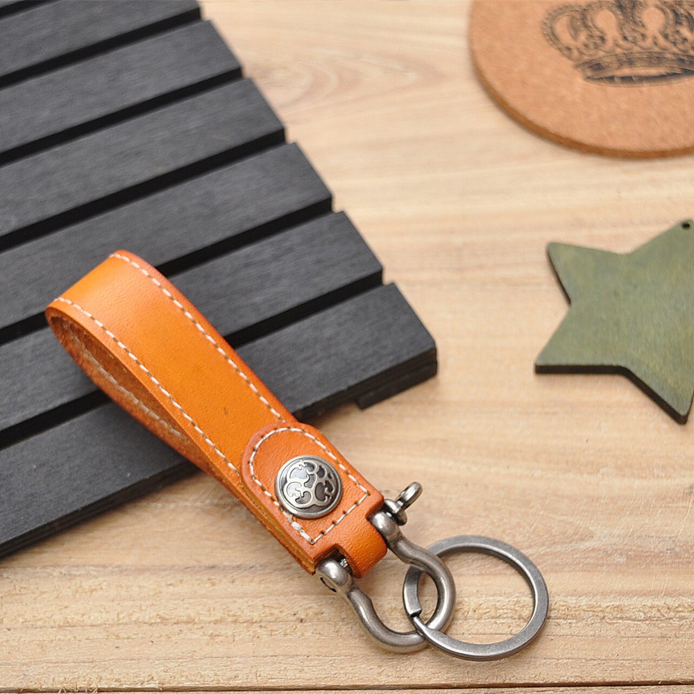 KEY CHAIN LEATHER Belt Loop Key Holder Ring Keychain Keyring Keyfob Detachable