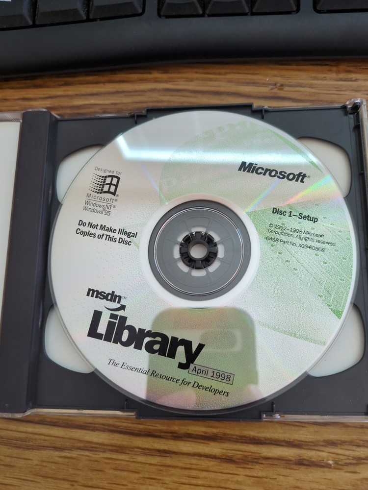 Microsoft MSDN library april 1998 - 2 cds