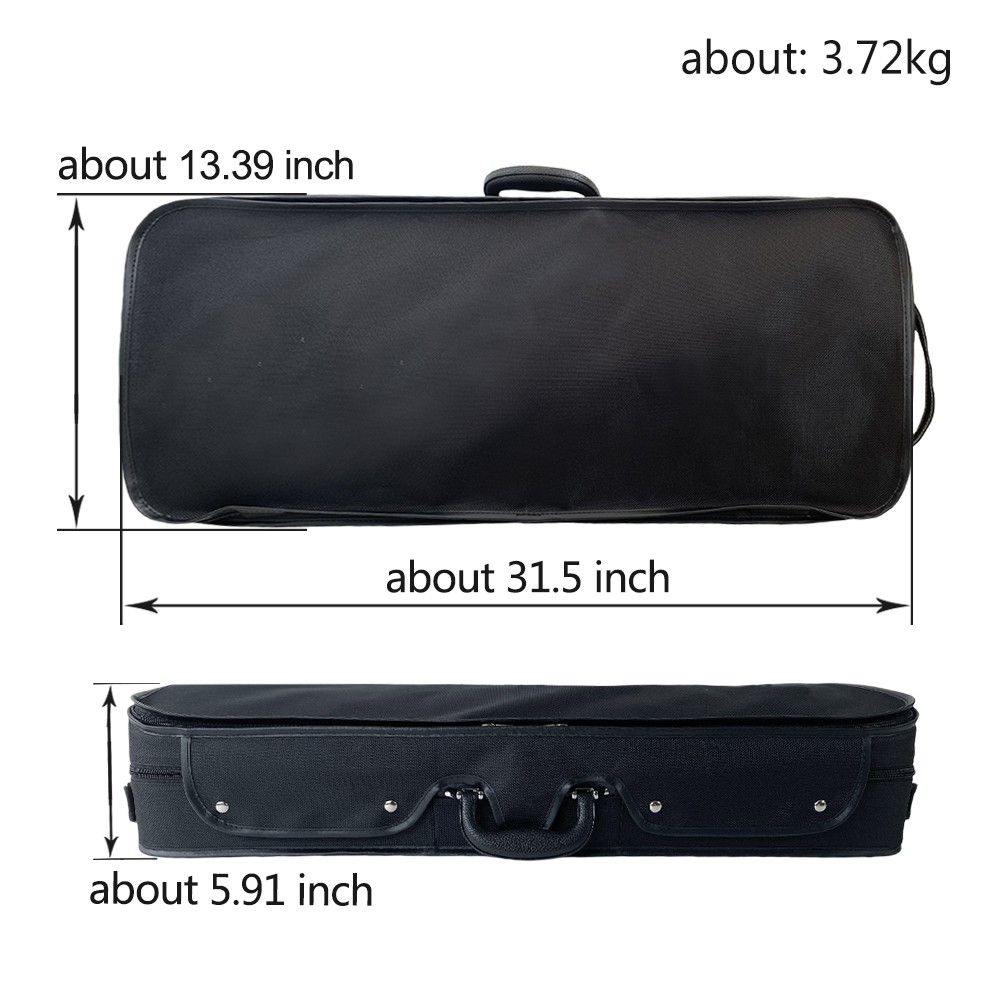 Adjustable 4/4 Full Size Double Violin Case Viola Case with 4 Bow Holders