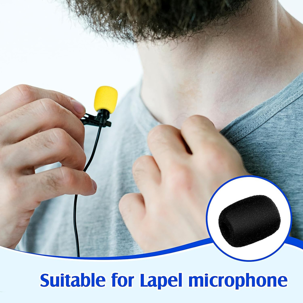 30 Pcs Mini Lapel Headset Microphone Foam Covers Microphone Windscreen Foam Lava