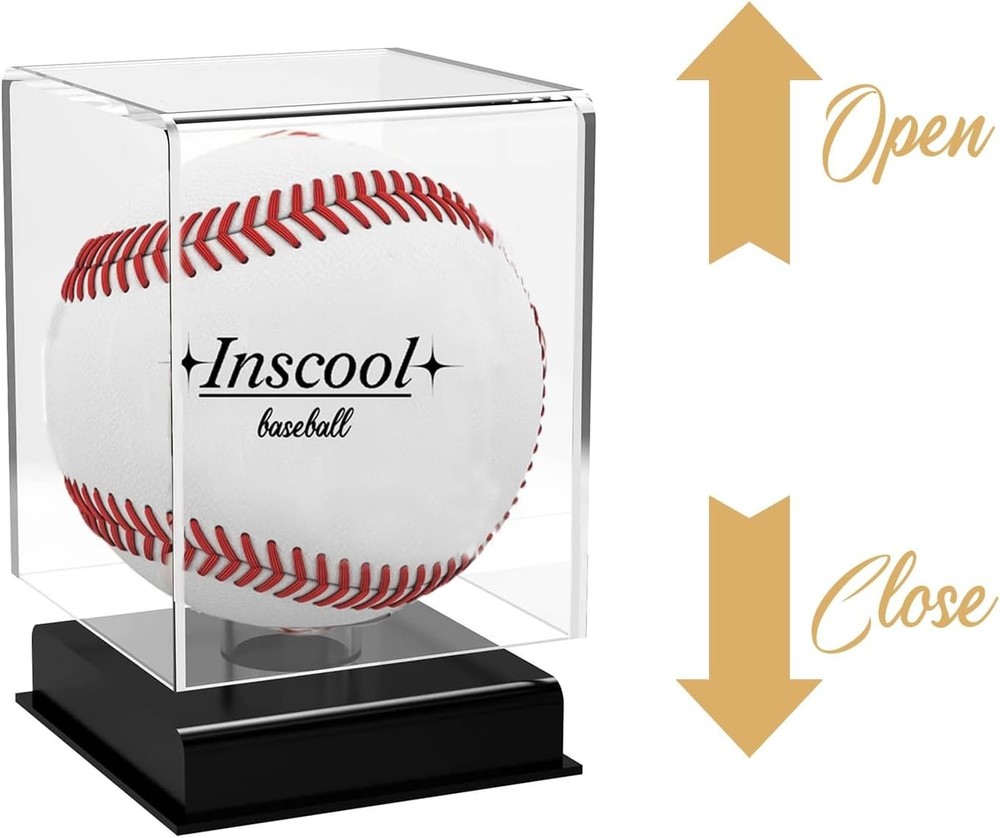 UV Protected Acrylic Baseball Display Case - 360-Degree Visibility, Rounded Base