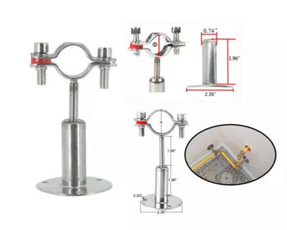 Adjustable Bracket Clamp Pipe Straps Wall Mount Ceiling Pipe Support SS For Pipe