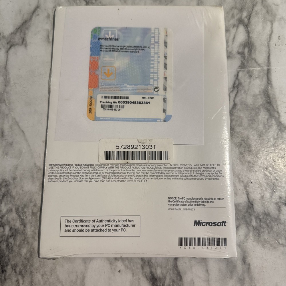 Microsoft Windows XP Home Edition Version 2002 for emachines PC - NEW SEALED