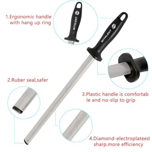 12" Diamond Knife Sharpener - Professional Kitchen & Cooking Blade Sharpening To