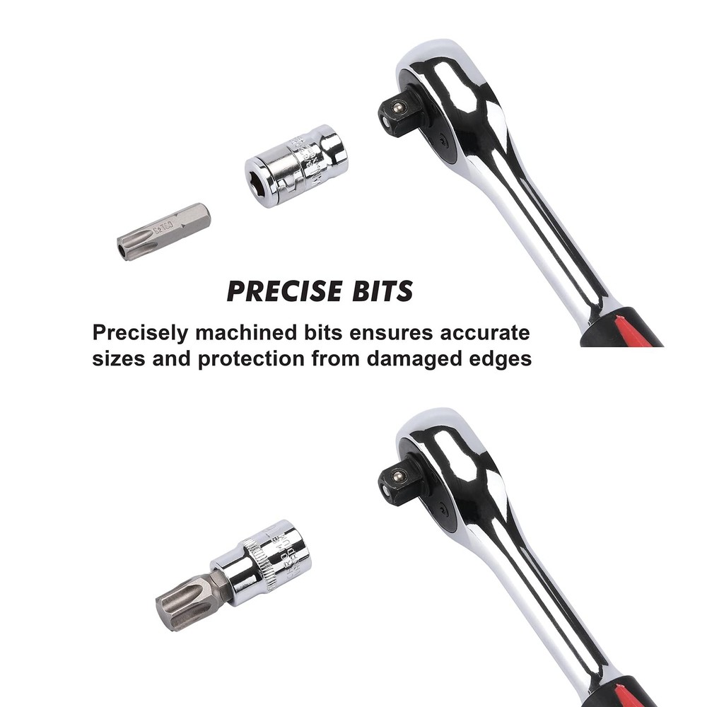 34 Pieces 3/8-Inch Drive Torx Bit Socket and E-Torx (Star) Socket Set, CR-V &...