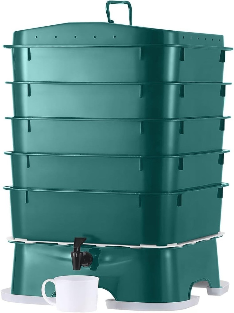The Plus 5-Tray Worm Composter - Eco-Friendly Indoor & Outdoor Solution