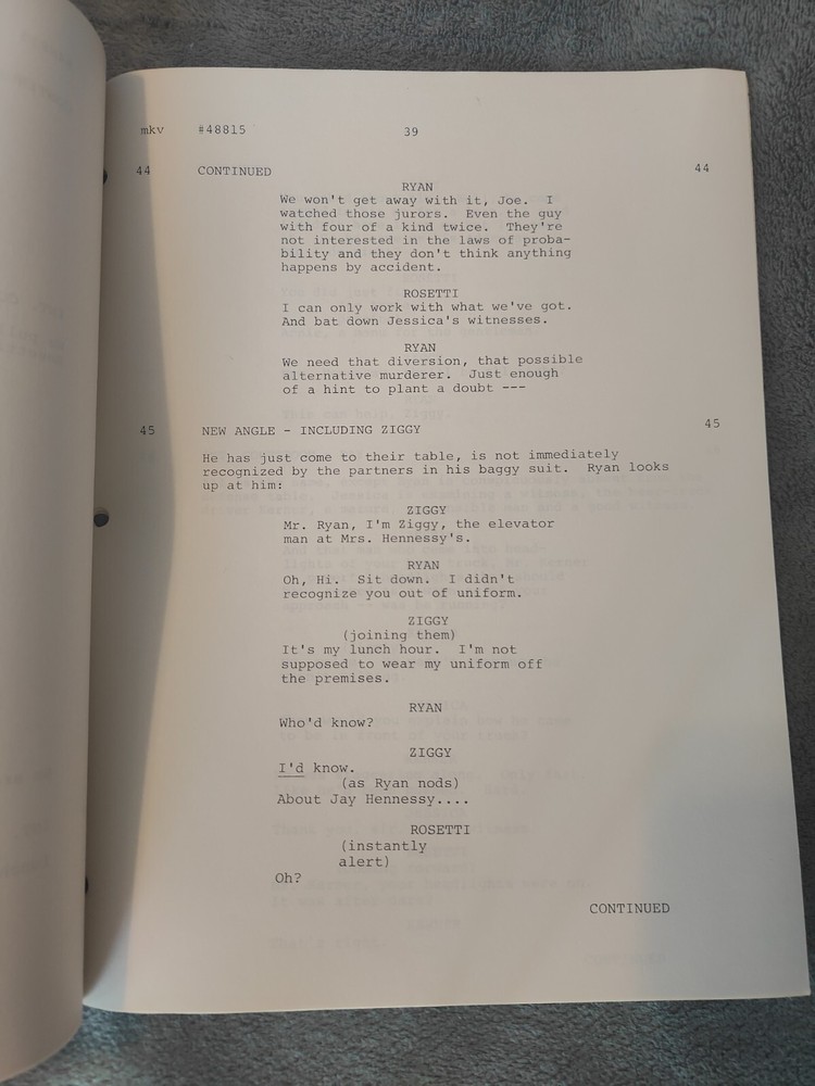 Rosetti and Ryan "Ms. Bluebeard" Tv Show Script 1977 Crime Show S1 E4