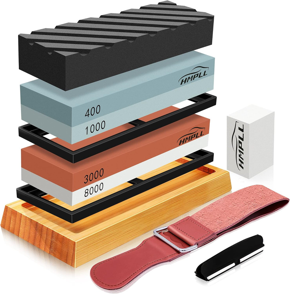 Knife Sharpening Stone Set, Whetstone Knife Sharpener Stone Set 4 Side Grit ...