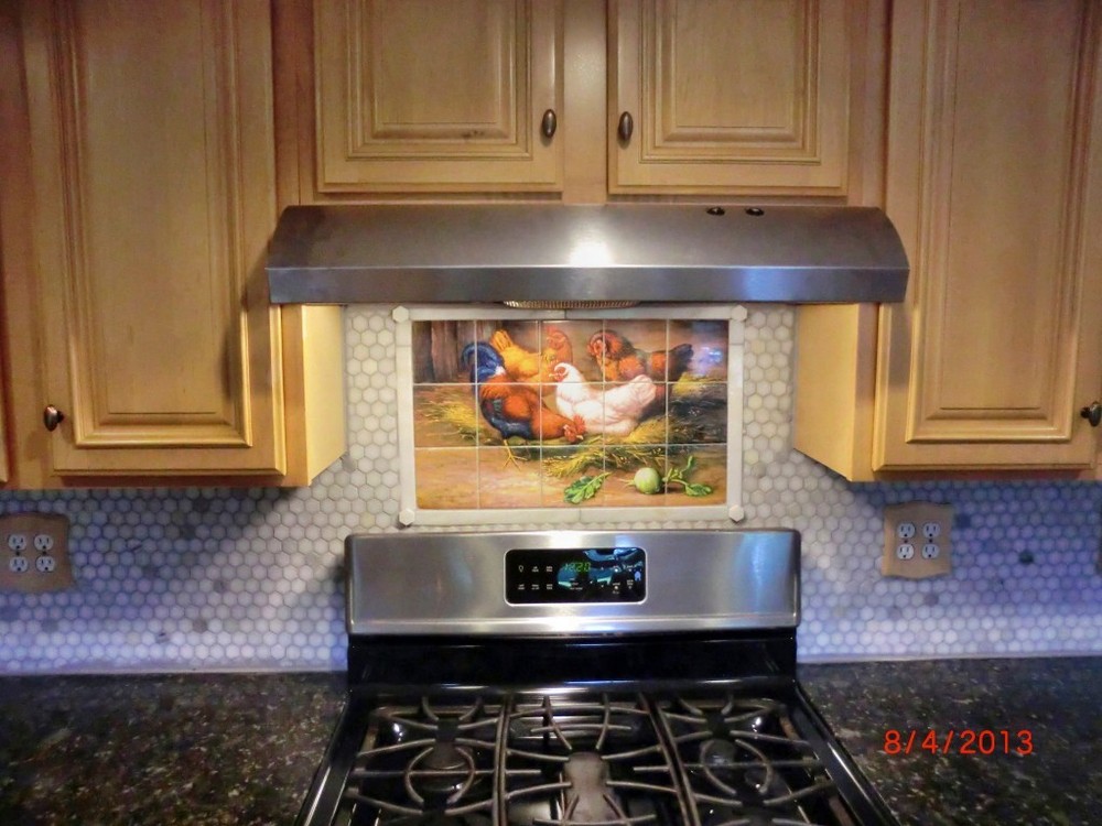 Art Mural Ceramic Rooster Backsplash Nature Tile #140