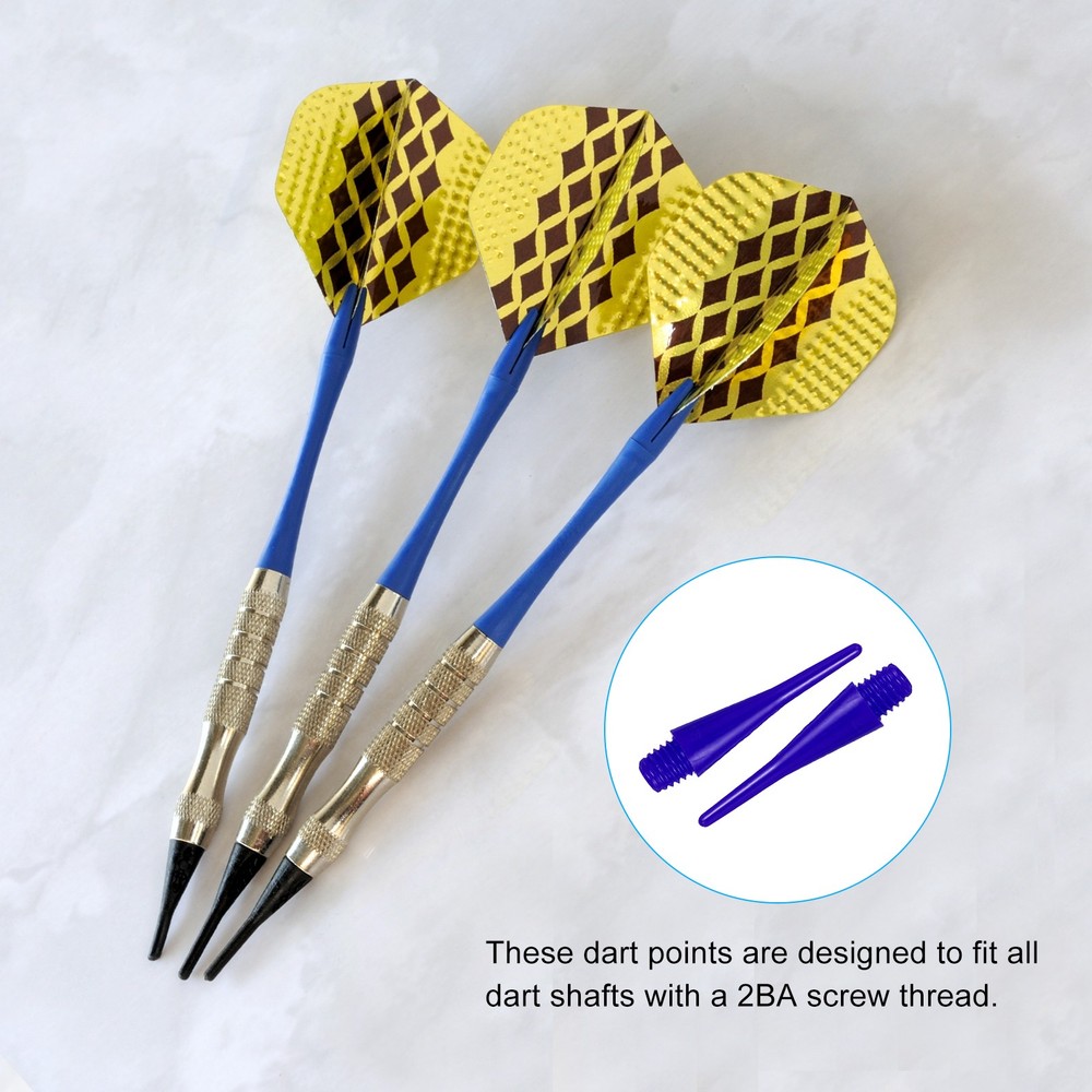 Plastic Dart Tips, 120 Pack 2BA Thread Soft Dart Tips, Blue