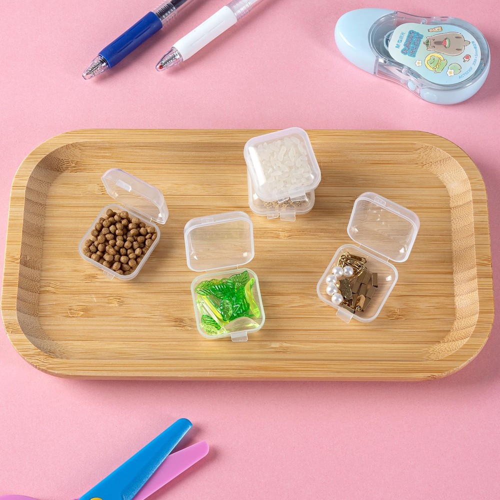 10Pcs Ear Plug Case, Mini Plastic Earplug Containers, 1.8Mm Square Box with Hing