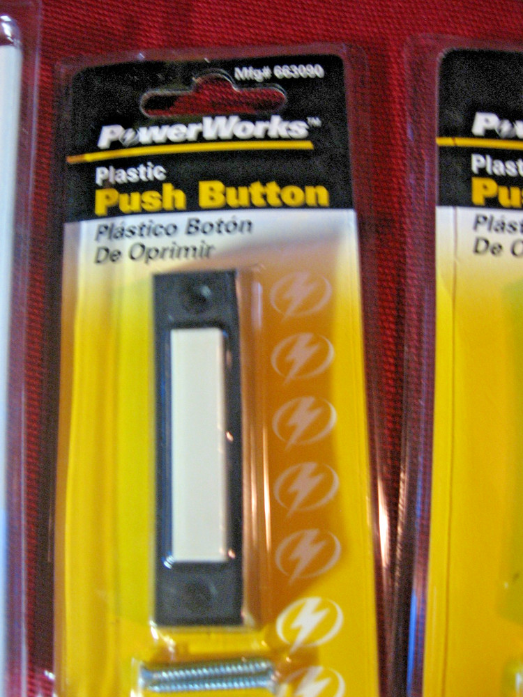 2 DOORBELLS PUSH BUTTON UNLIGHTED IVORY SURFACE MOUNT