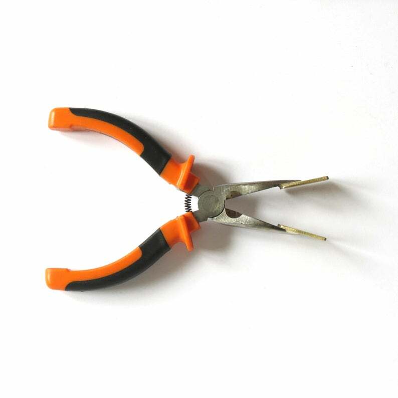 Flat Straight Lampwork Masher Pliers with Rectangle Brass Pads - Lampwork Tool