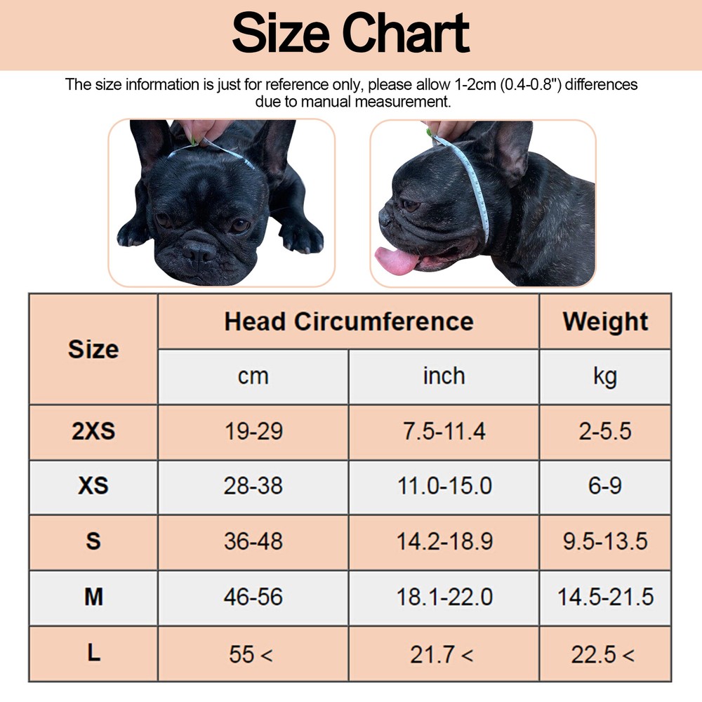 Short Snout Dog Muzzle Bulldog Muzzle Adjustable Breathable Mesh for J0M3