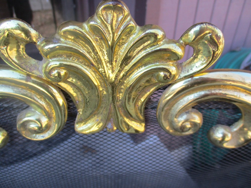 vintage 3 panel fireplace screen brass 32t"x50"w
