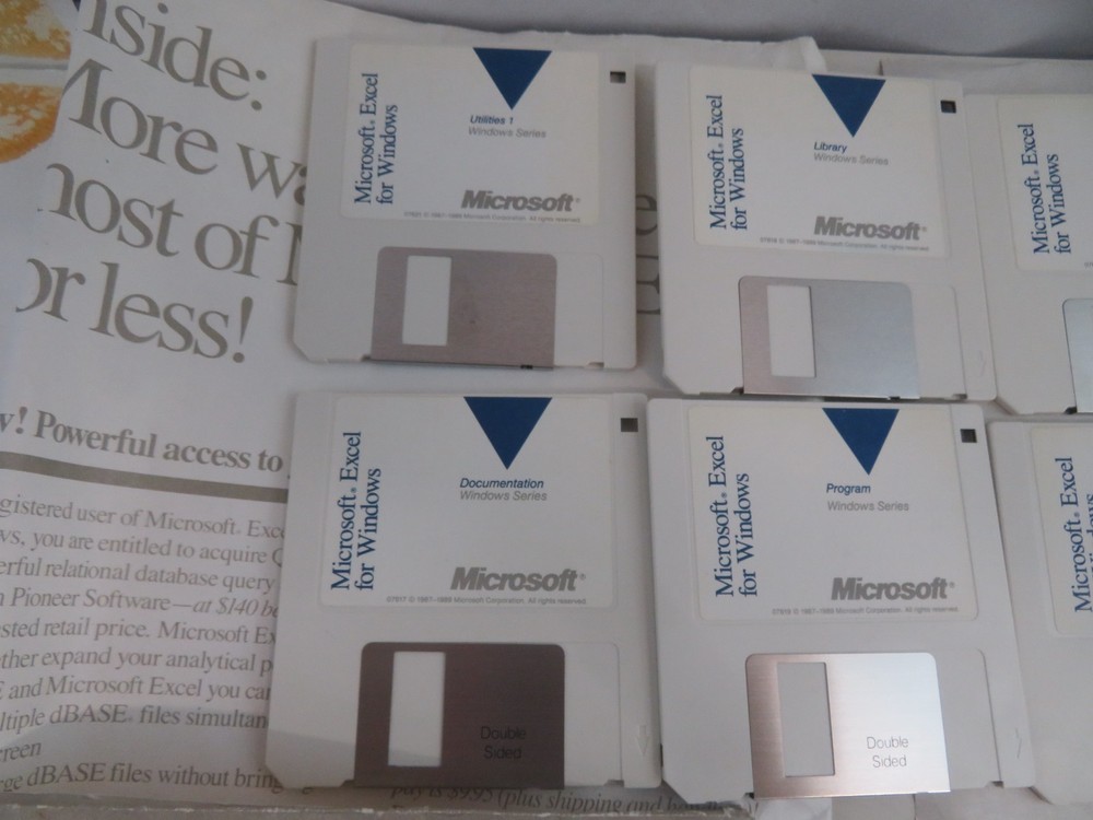 Microsoft Excel Floppy Disks Lot