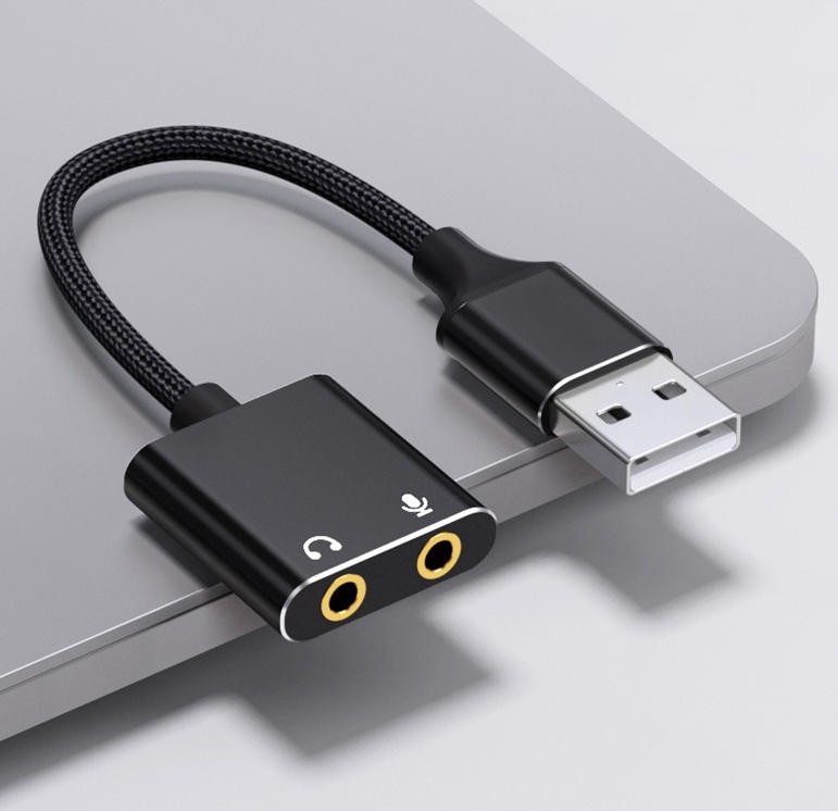 USB to 3.5mm Headphone Microphone Audio Jack Adapter