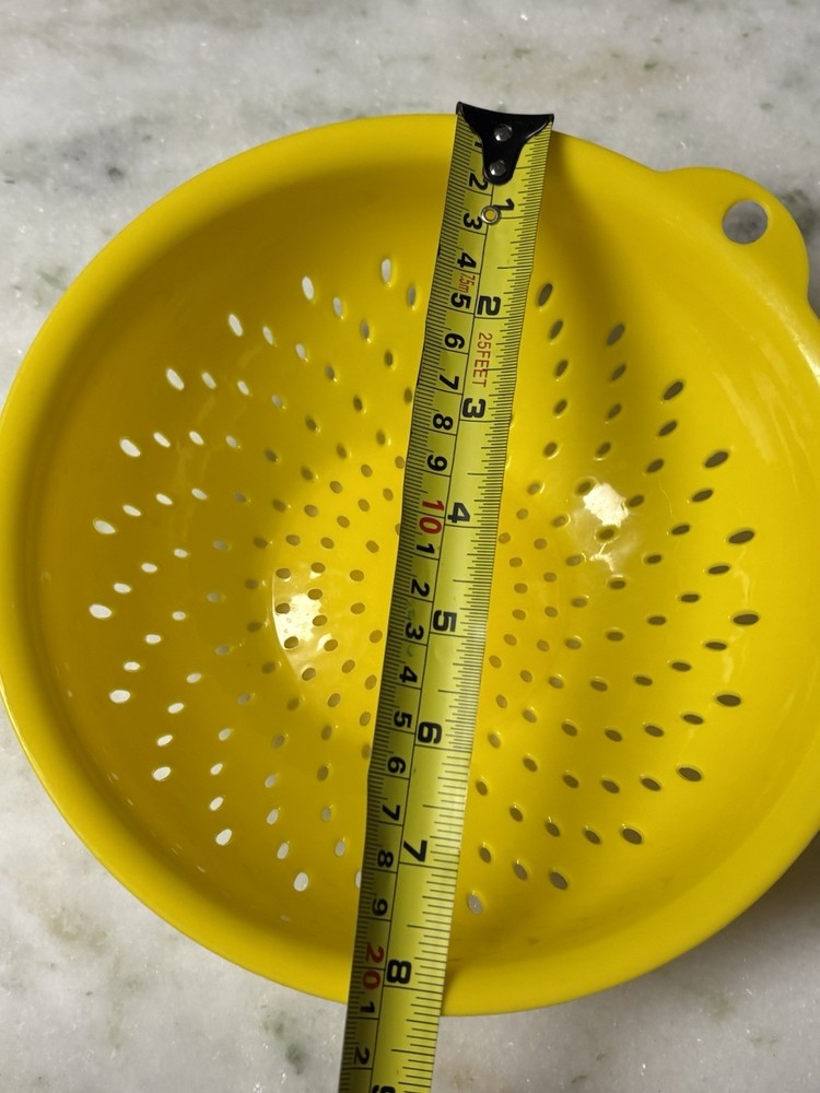 Yellow Plastic 8” Strainer Colander Kitchen Gadget Tool