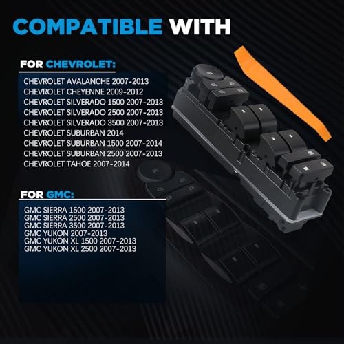 Front Driver Side Power Window Switch for 2007-2013 With Folding Mirrors