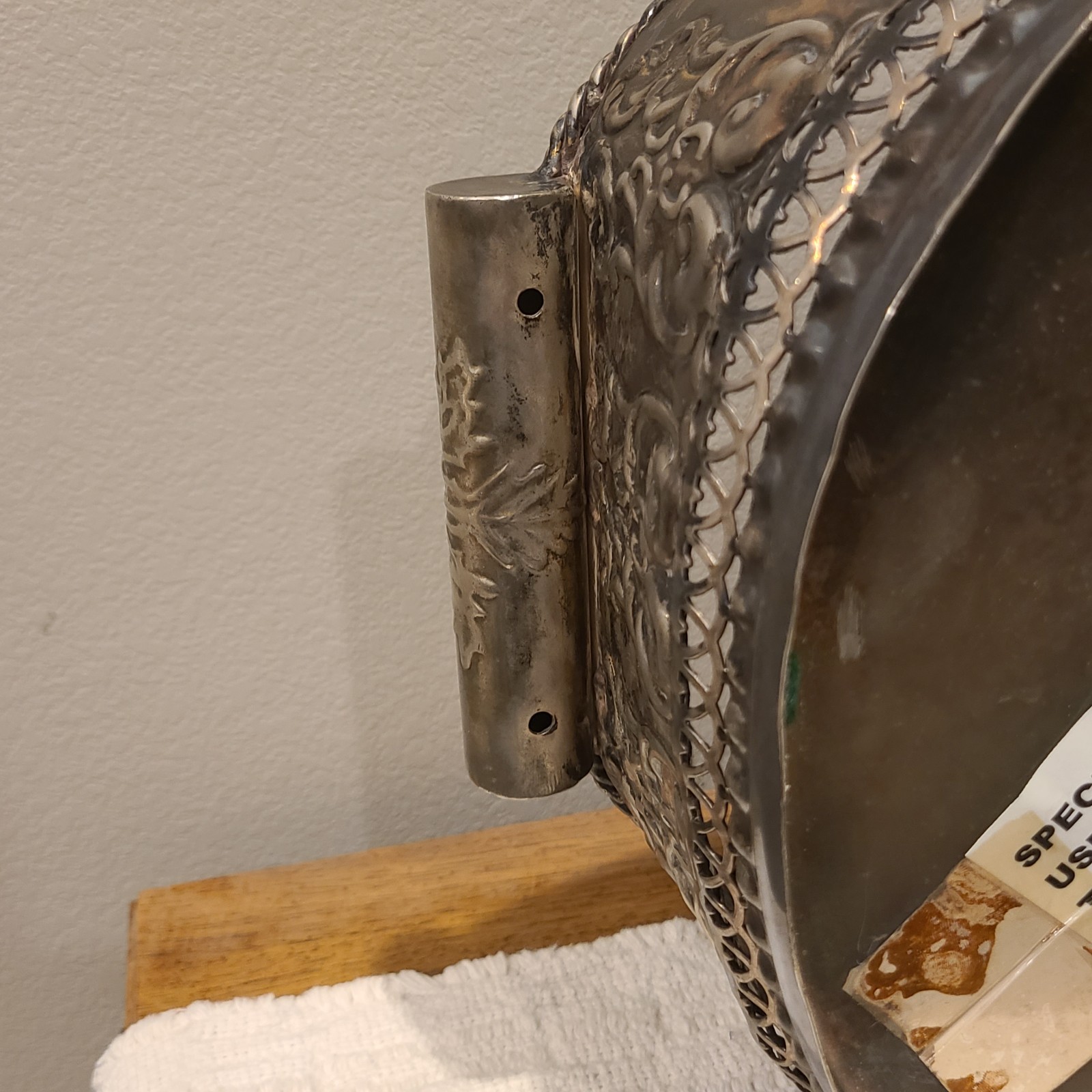 Castilian Imports Vintage Solid Brass Decorated Table Tray 27"X 16” X 6” Heavy