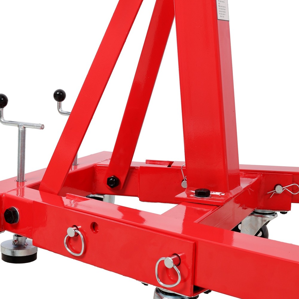1500lbs Folding Engine Stand - 360° Rotating Head, Red