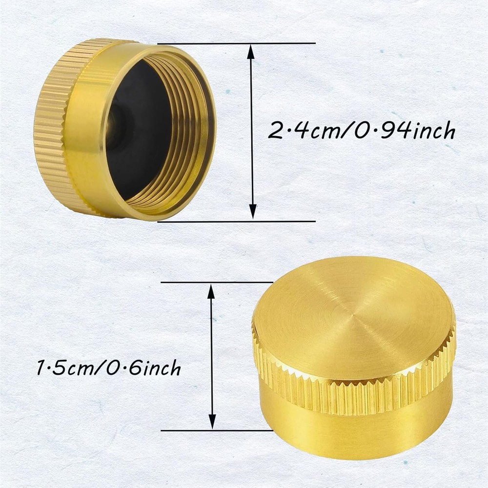18 PACK 1LB Gas Refill Propane Bottle Cap Tank Threaded Valve Covers Solid Brass