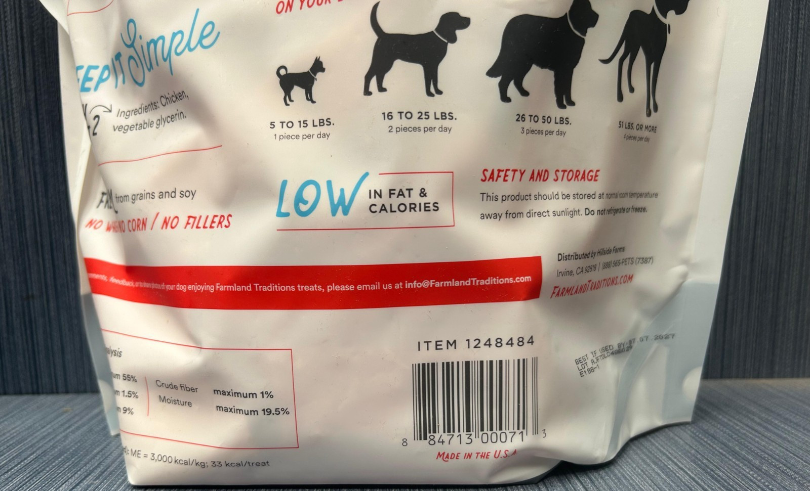 6 lbs x Farmland Traditions Chicken Jerky Dog Treats Human Grade 2 Ingredients