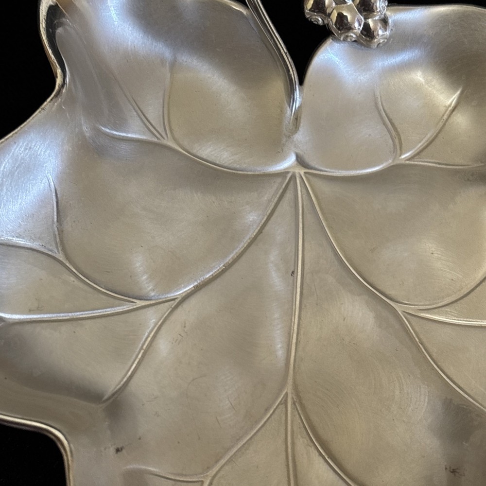 Vintage WMF Ikora EP Brass Silver Plated Mapple Leaf Footed Trinket Dish Germany