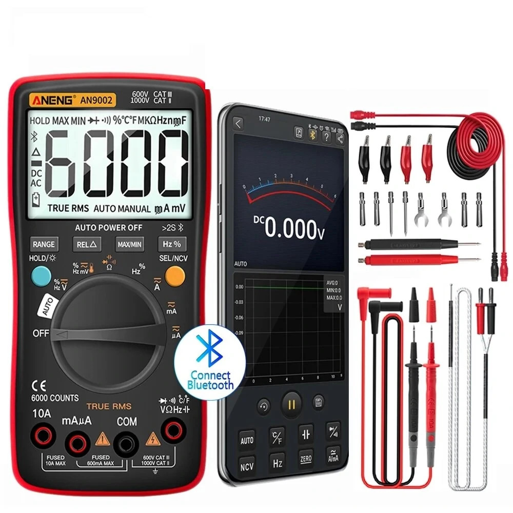 Bluetooth Multimeter Digital Tester Autoranging Trms 6000 Counts Ohmmeter For Ac