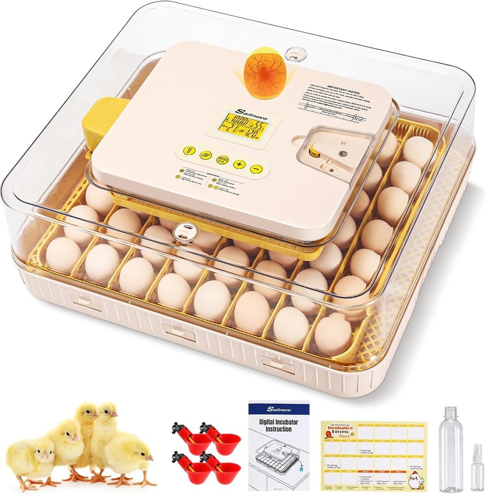 56 Egg Incubator for Hatching Eggs Automatic Egg Turning Built-In Candler Gift