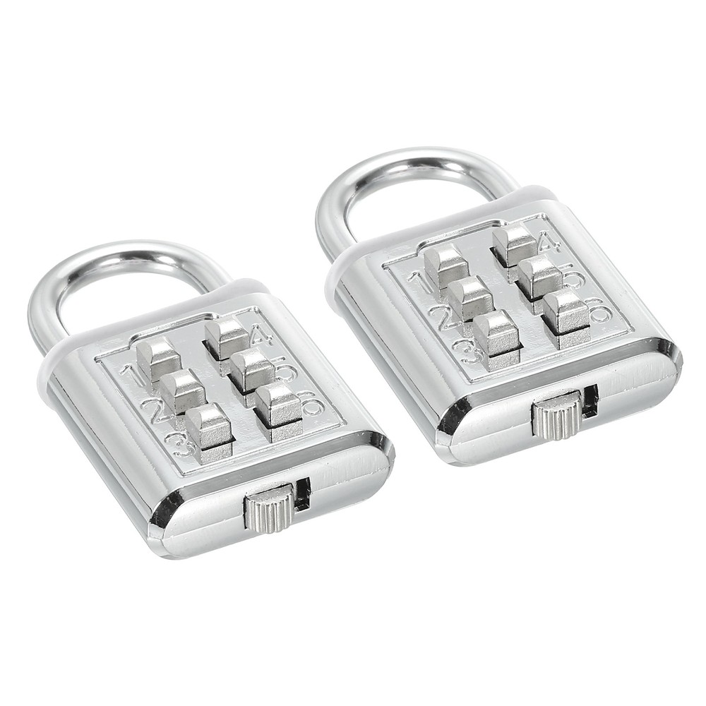 6 Digit Button Combination Padlock 2pack 3 Digit Locking Mechanism Lock Silver