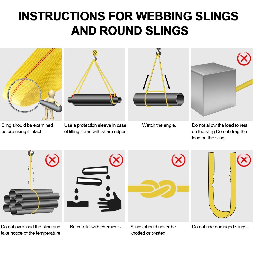 6' x 2" Heavy Duty Nylon Flat Lifting Sling Strap Eye Polyester Webbing 9000LBS
