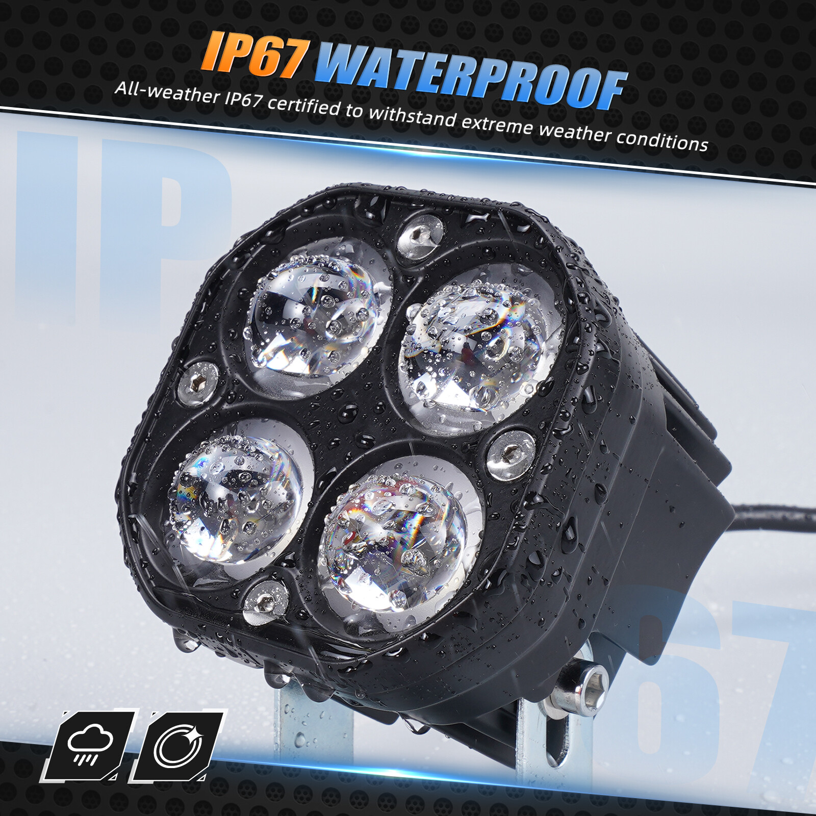 For Yamaha Raptor 700 700R Driving Headlight LED Work Lights 12V-24V 25W 4-Pack