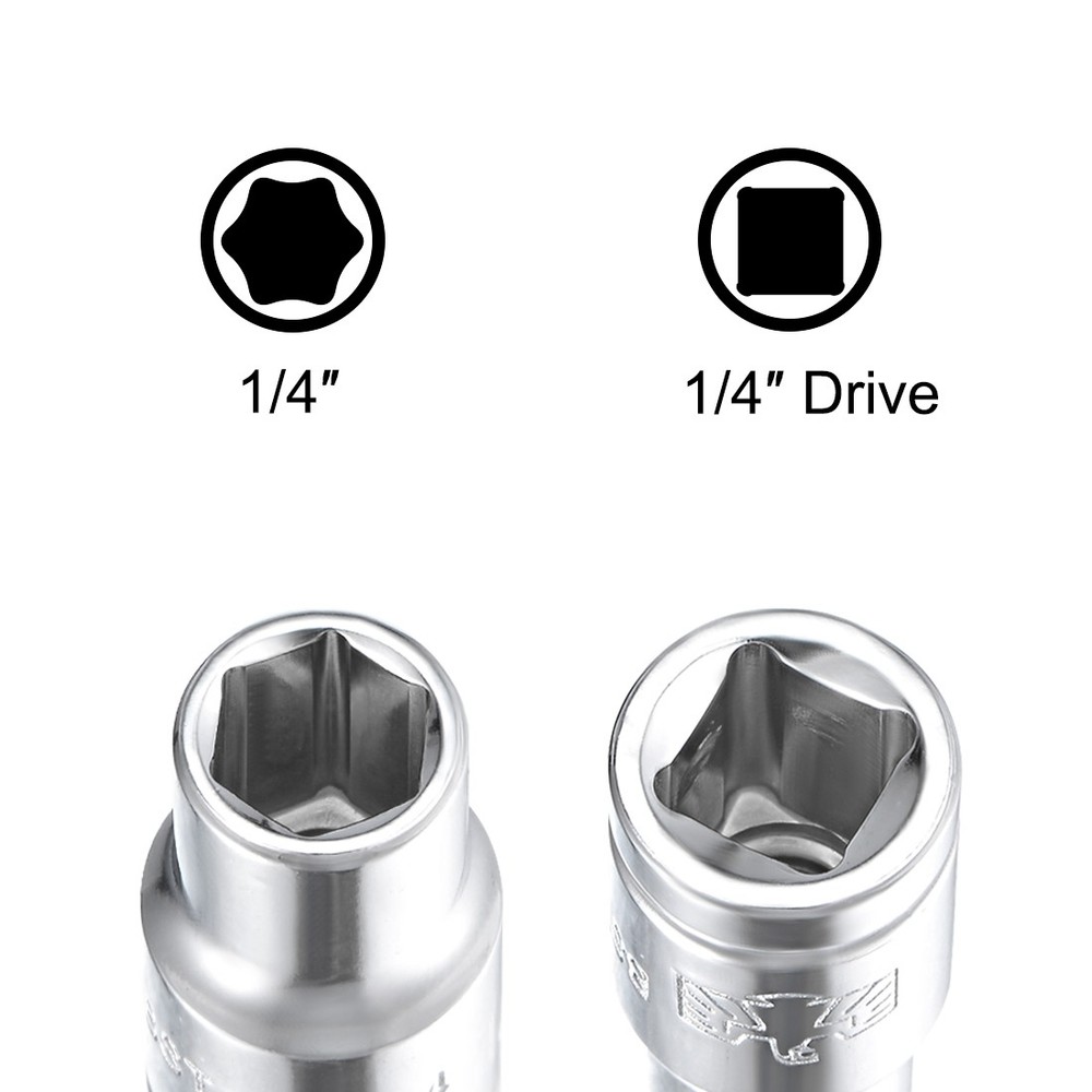 1/4" Drive 1/4" 6-Point Shallow Socket Cr-V