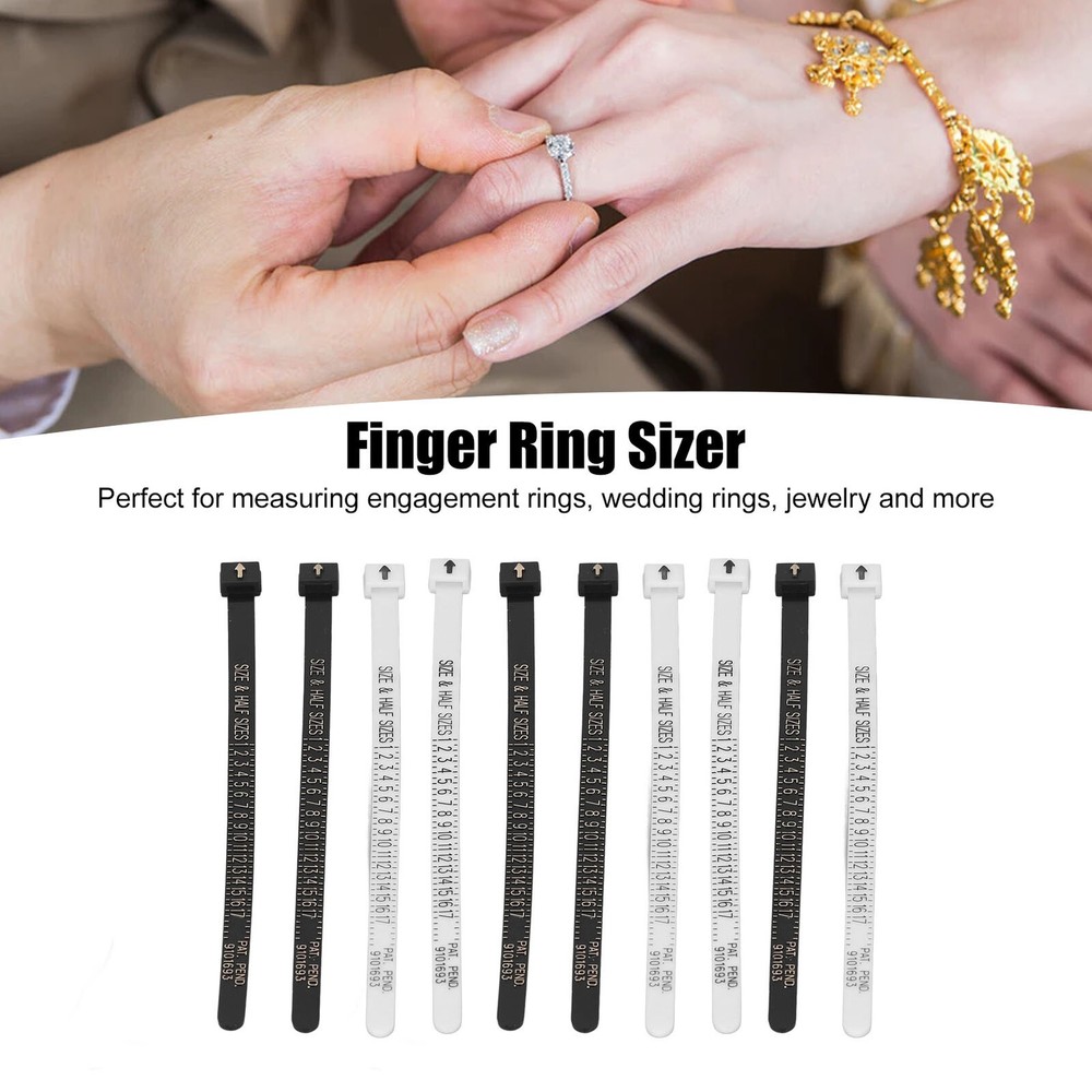 10 Pcs Ring Sizer Accurate Clear Printing Lightweight Portable Finger Ring Sizer
