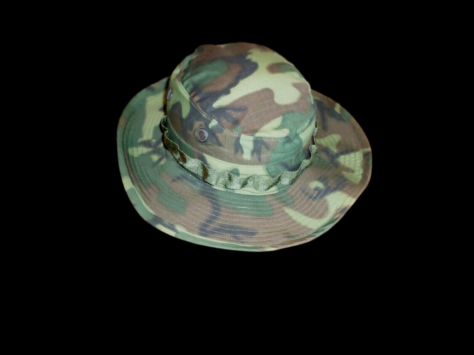 U.S MILITARY ISSUE VIETNAM JUNGLE HAT CAMOUFLAGE BOONIE HAT GENUINE 1968 SURPLUS