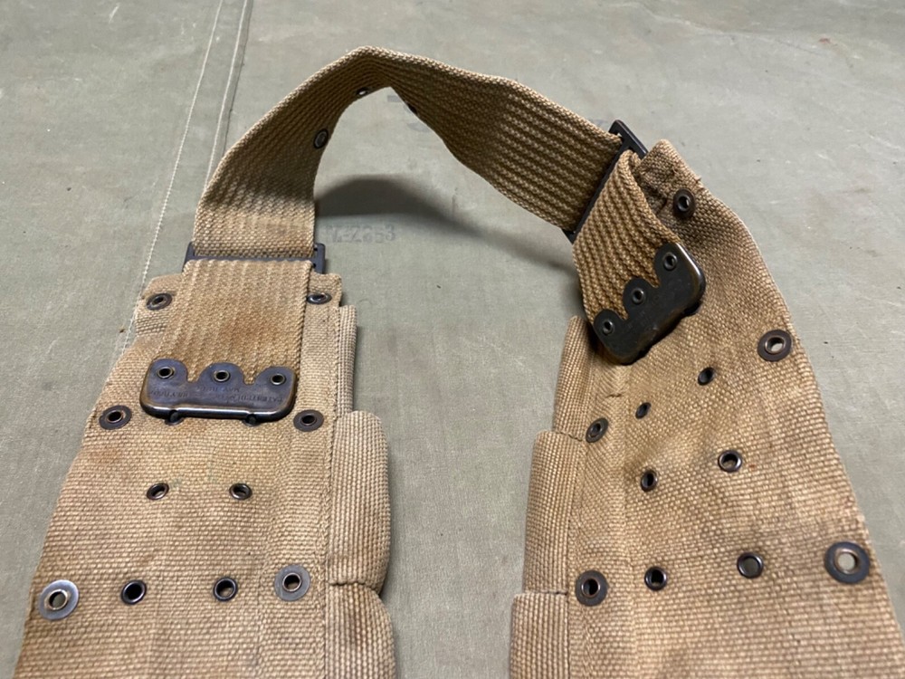 ORIGINAL WWI WWII US ARMY M1903 INFANTRY COMBAT FIELD 10 POCKET AMMO BELT-MILLS