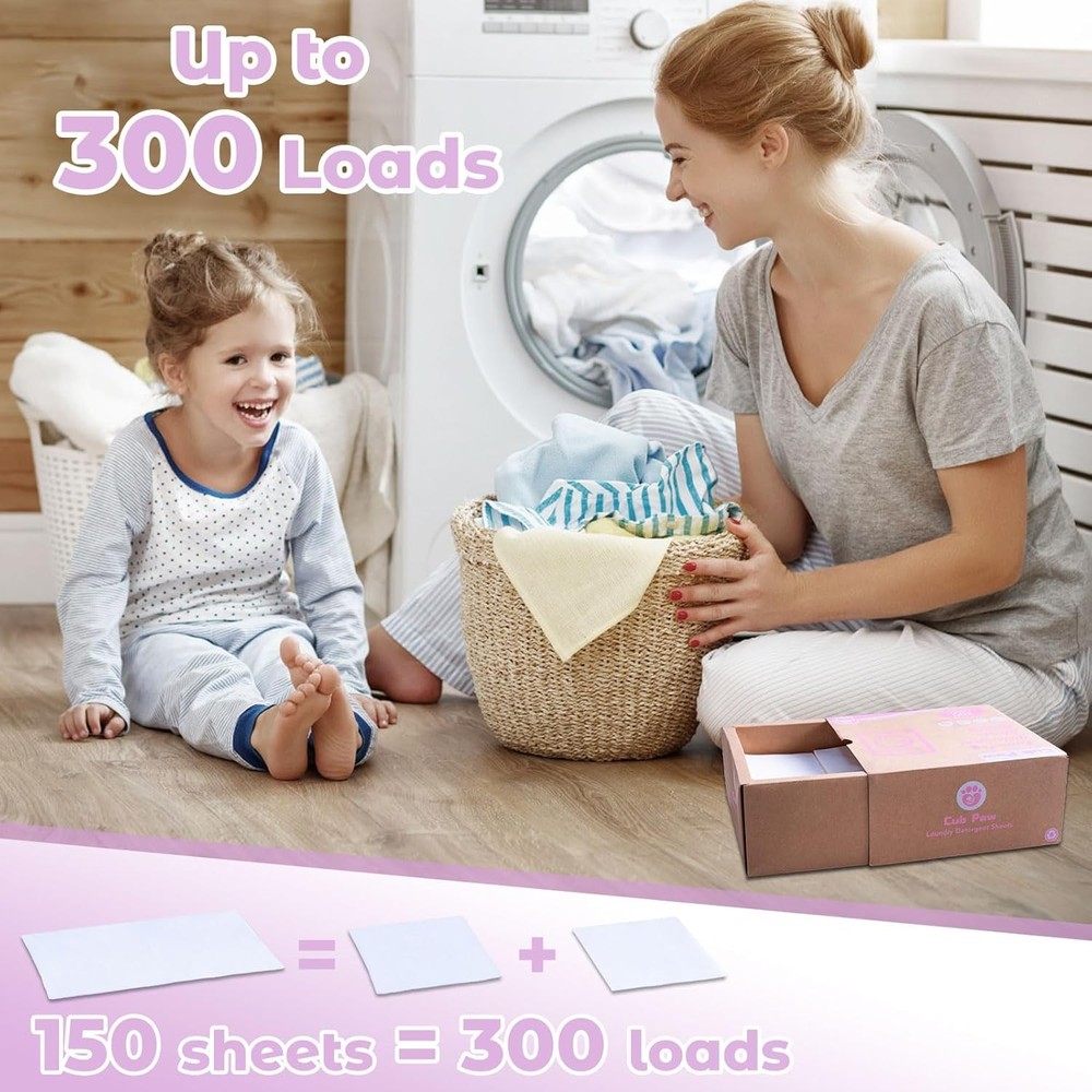 Laundry Detergent Sheets, Travel Sheets 300 Loads...