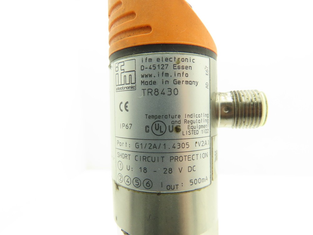 IFM Efector TR8430 Electronic Temperature Sensor Evaluation Unit With 8" Probe