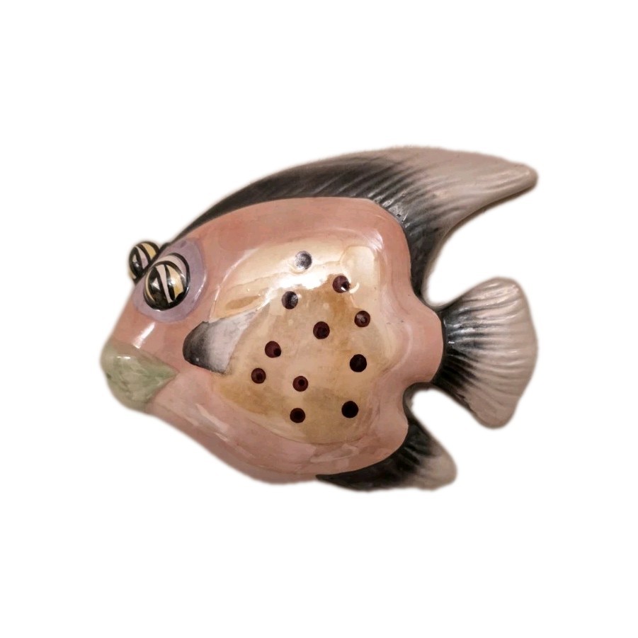 Vtg Luster Ware Ceramic Fish 9" 6" 4" Pastels Wall Hangers