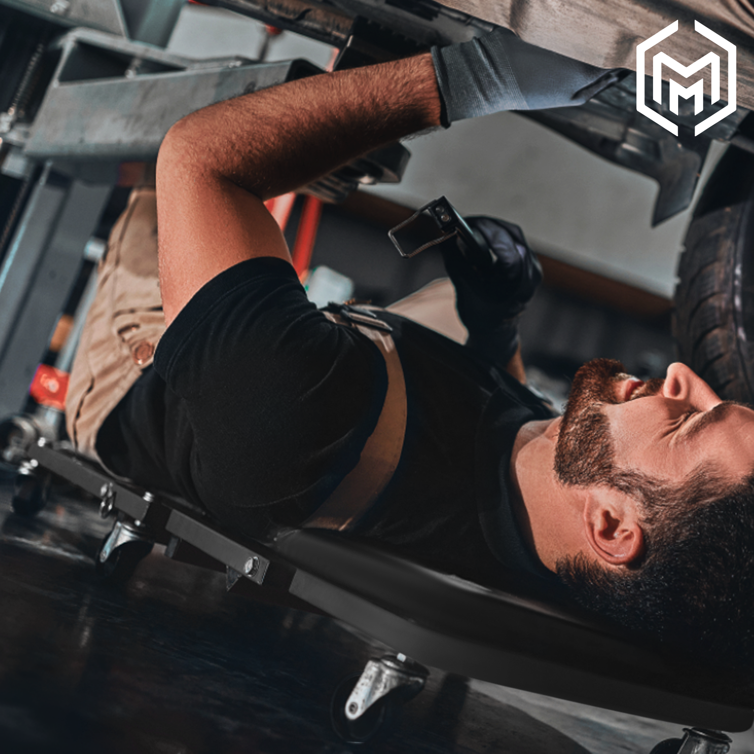 36" Black Folding Creeper Mechanic Work Upholstered Seat Automotive Repair Stool