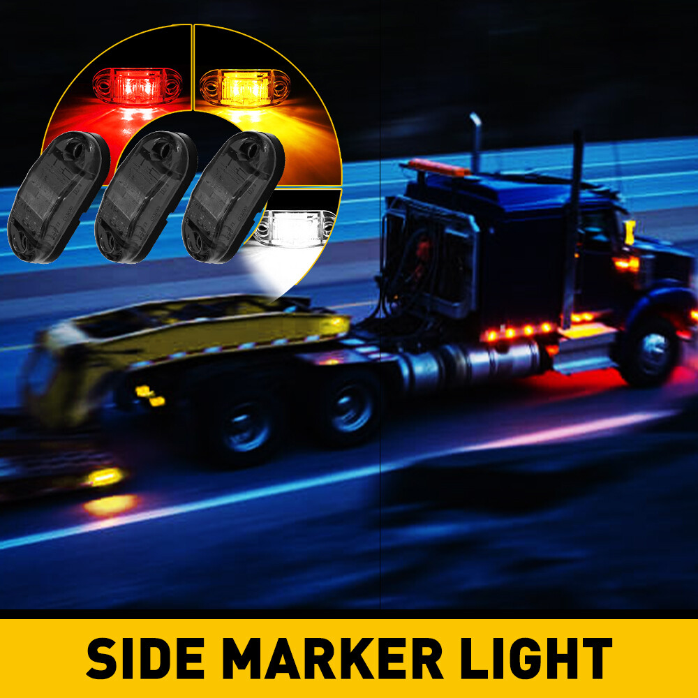 10x LED Side Marker Amber Red Lights Clearance Light Truck Trailer RV Waterproof