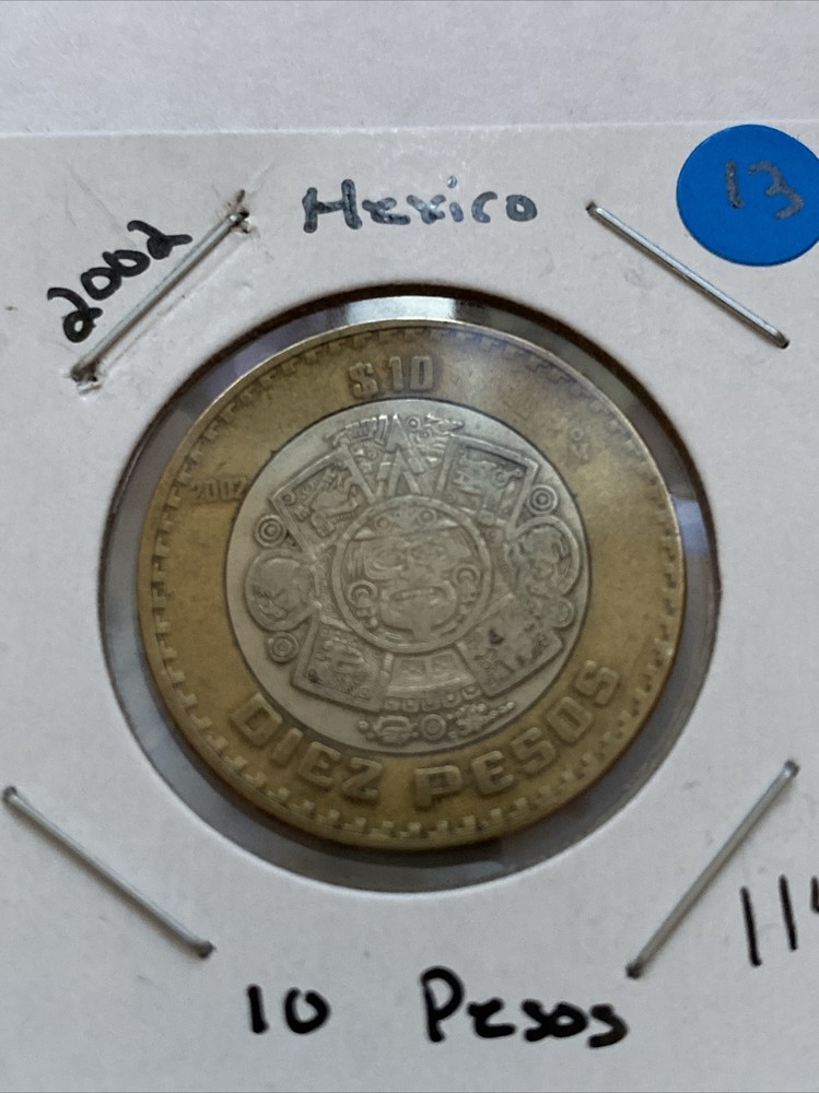 2002 Mexico 10 Pesos Coin