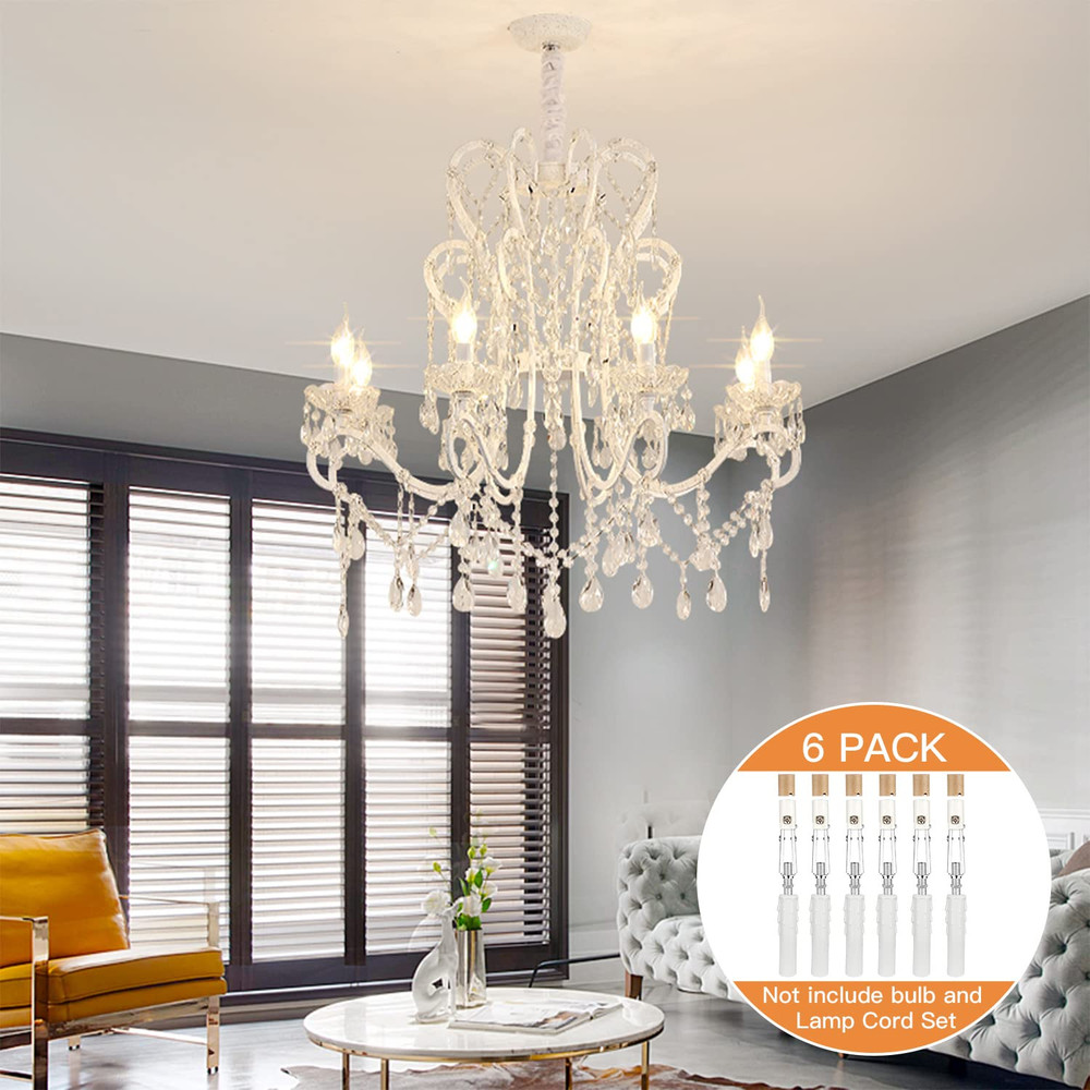 6 Set E12 Adjustable Candelabra Socket, Chandelier Fixture Sockets with Cardboar